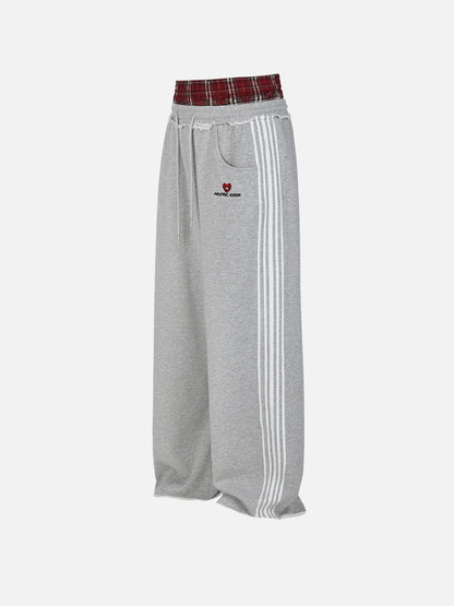 Sabine | Joggingbroek met dubbele tailleband en wijde pijpen