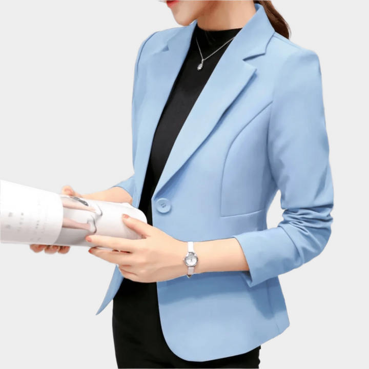 Slim Fit Damesblazer – Elegante Zakelijke Blazer met Zakken voor Werk en Kantoor