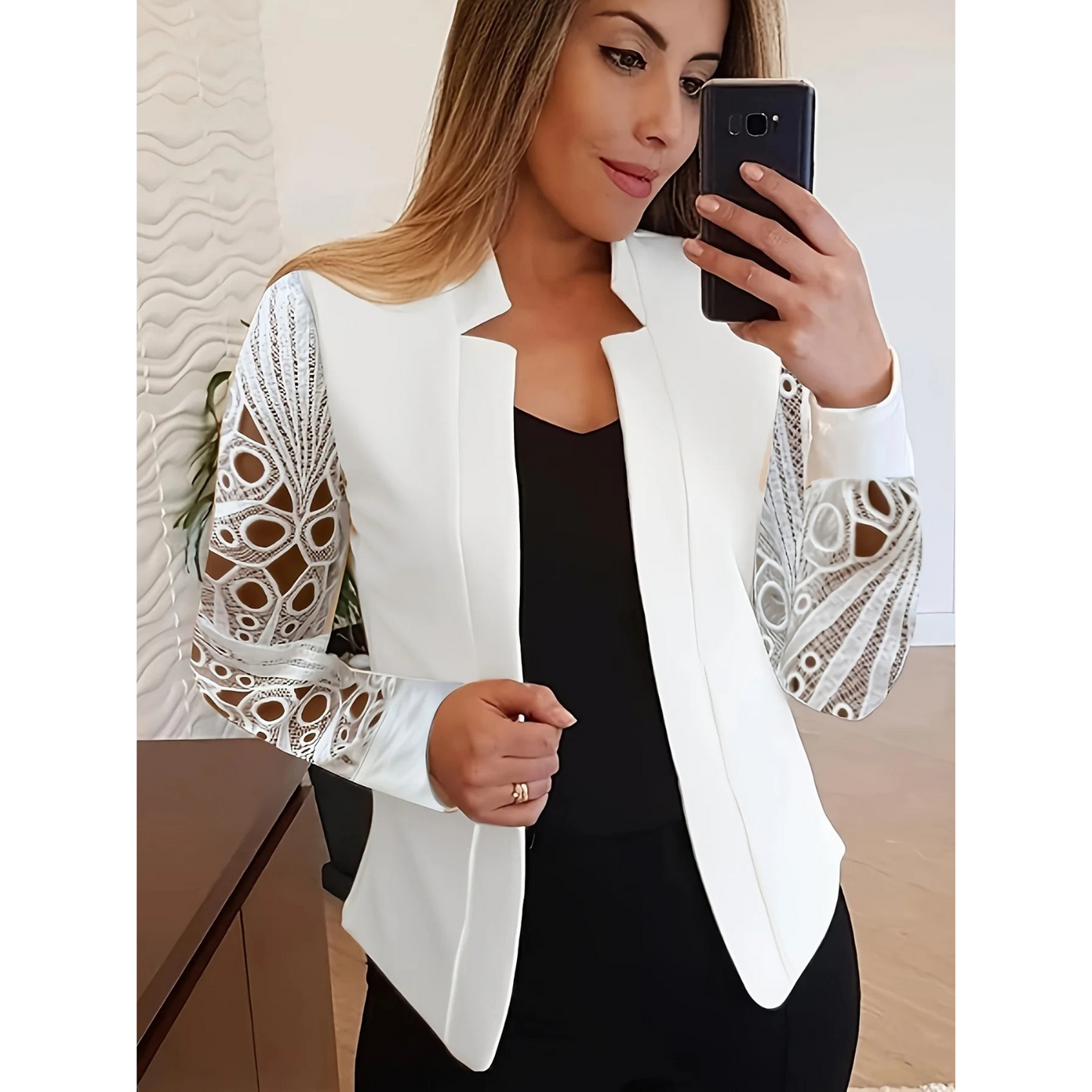 Slim fit korte dames blazer