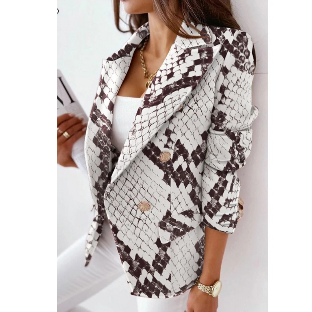 Snakeskin print, dames blazer skinny jacket outerwear