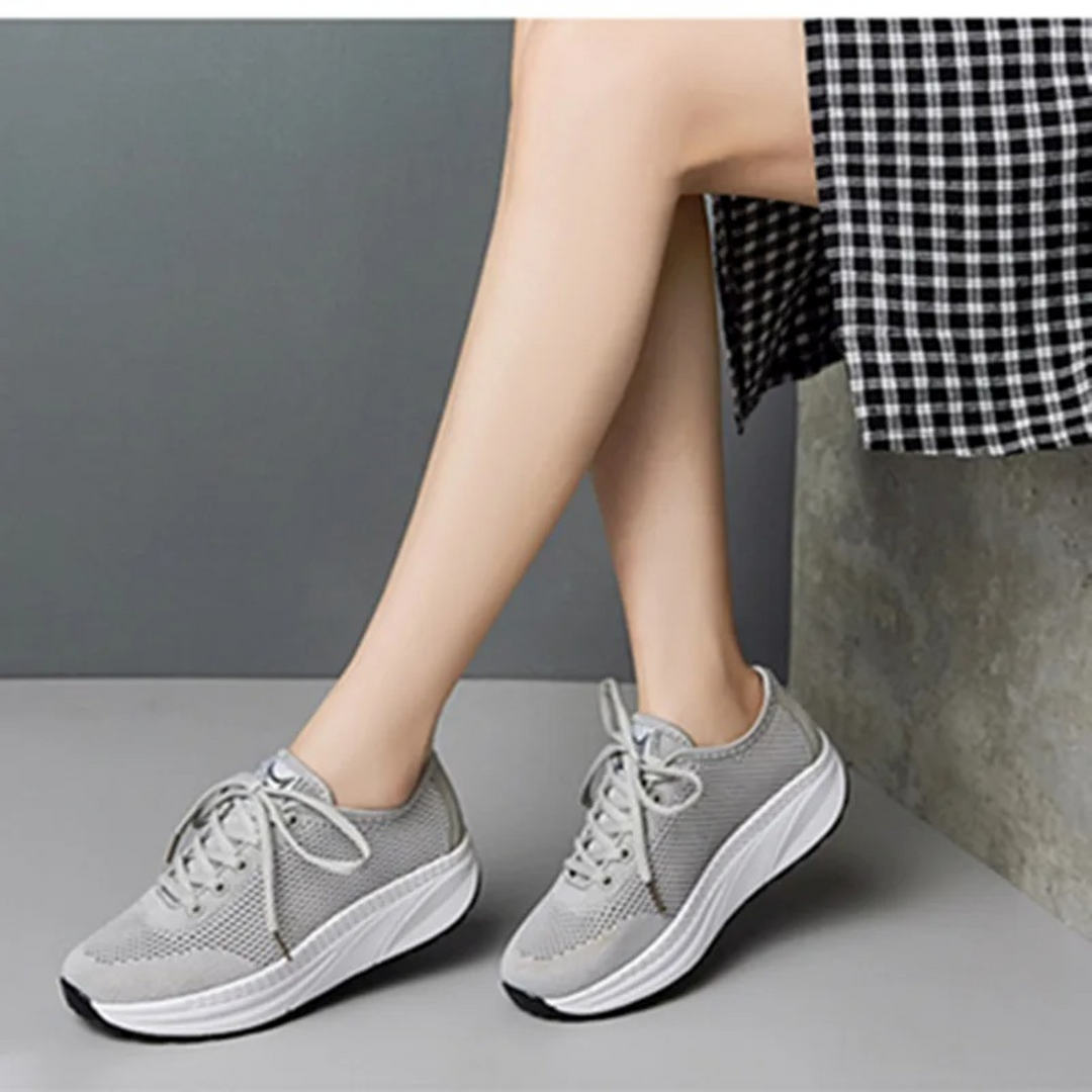 Sport stijl ronde teen holle print orthopedische dames sneakers