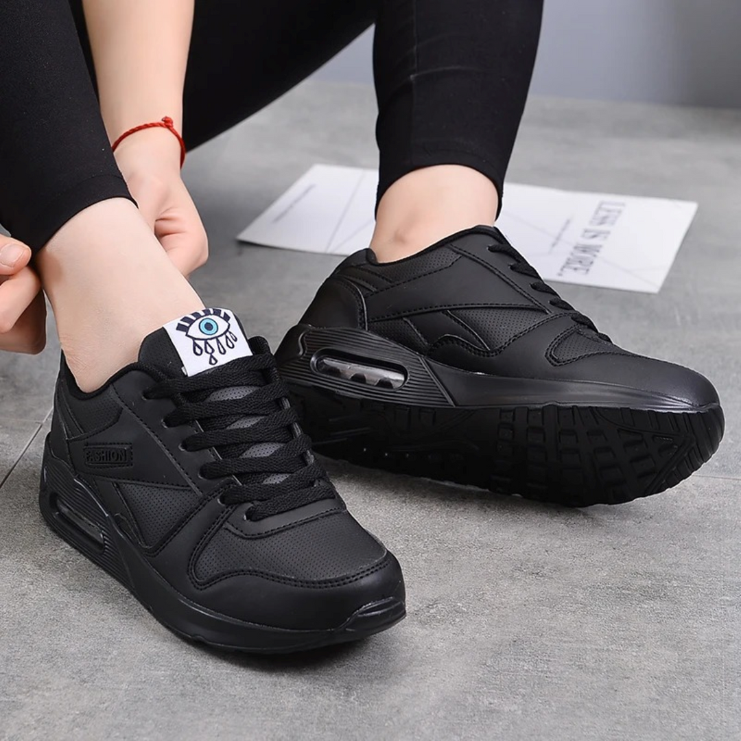 Sport stijl roze leer zacht lichtgewicht orthopedische dames sneakers