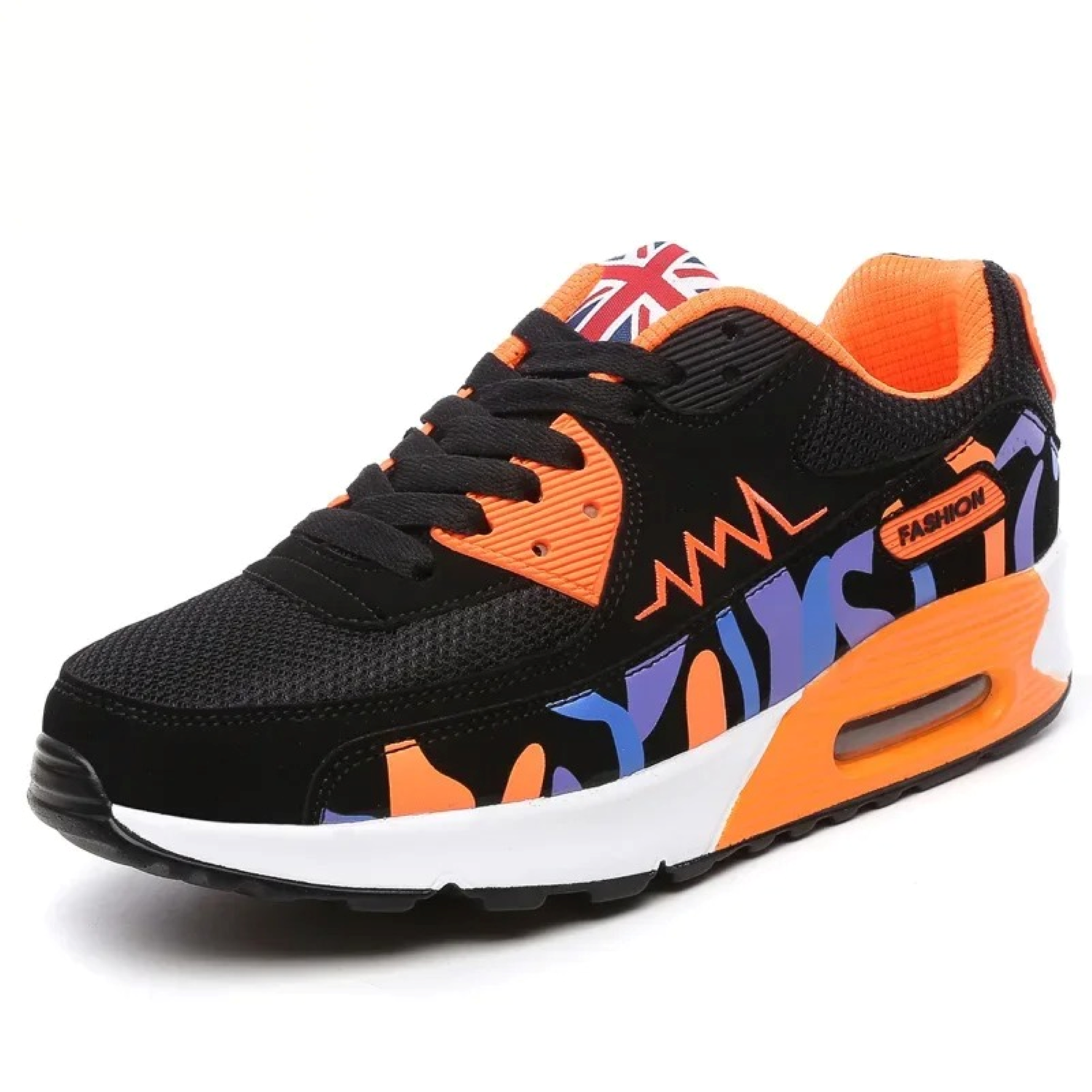 Sport stijl veter omhoog holle print orthopedische dames sneakers