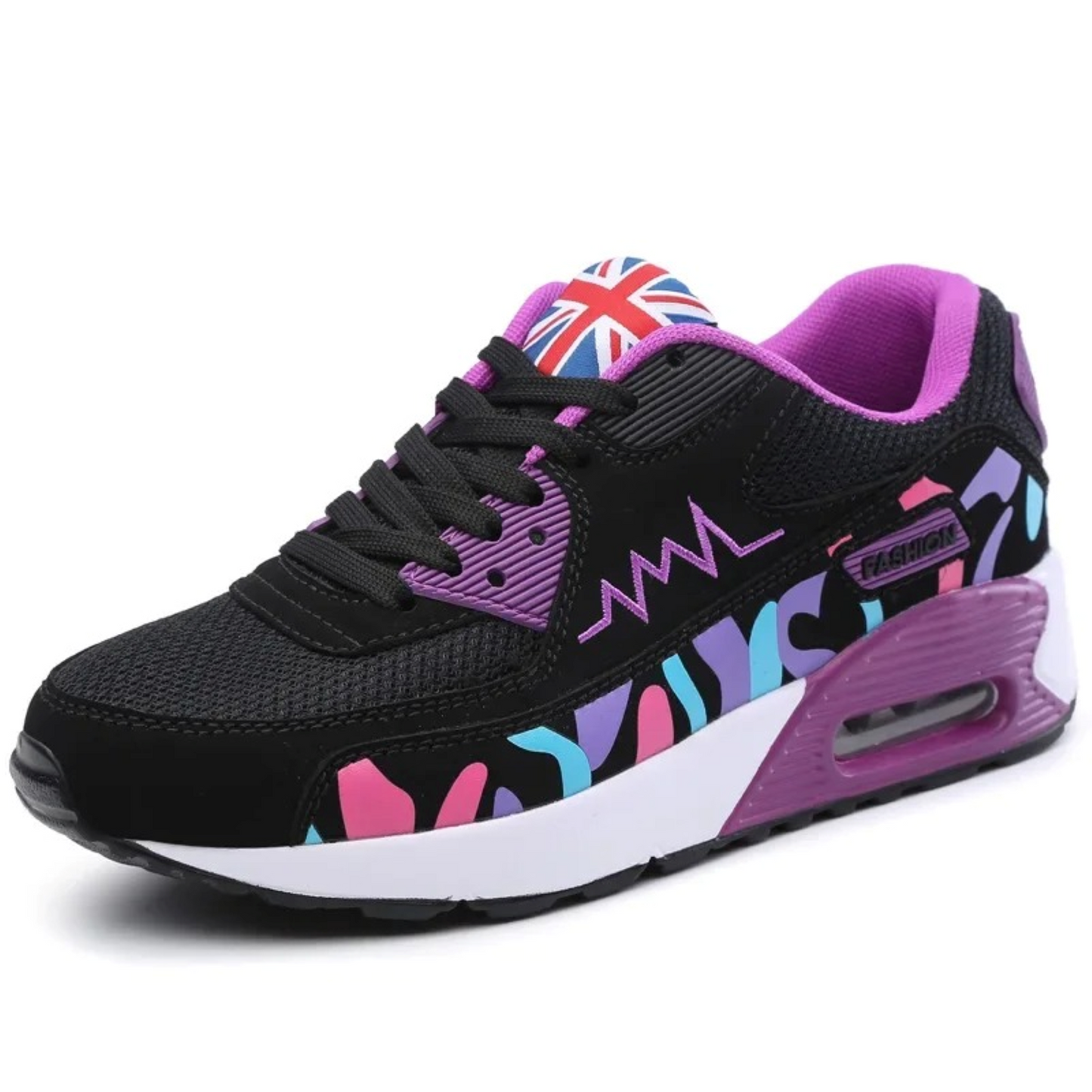 Sport stijl veter omhoog holle print orthopedische dames sneakers