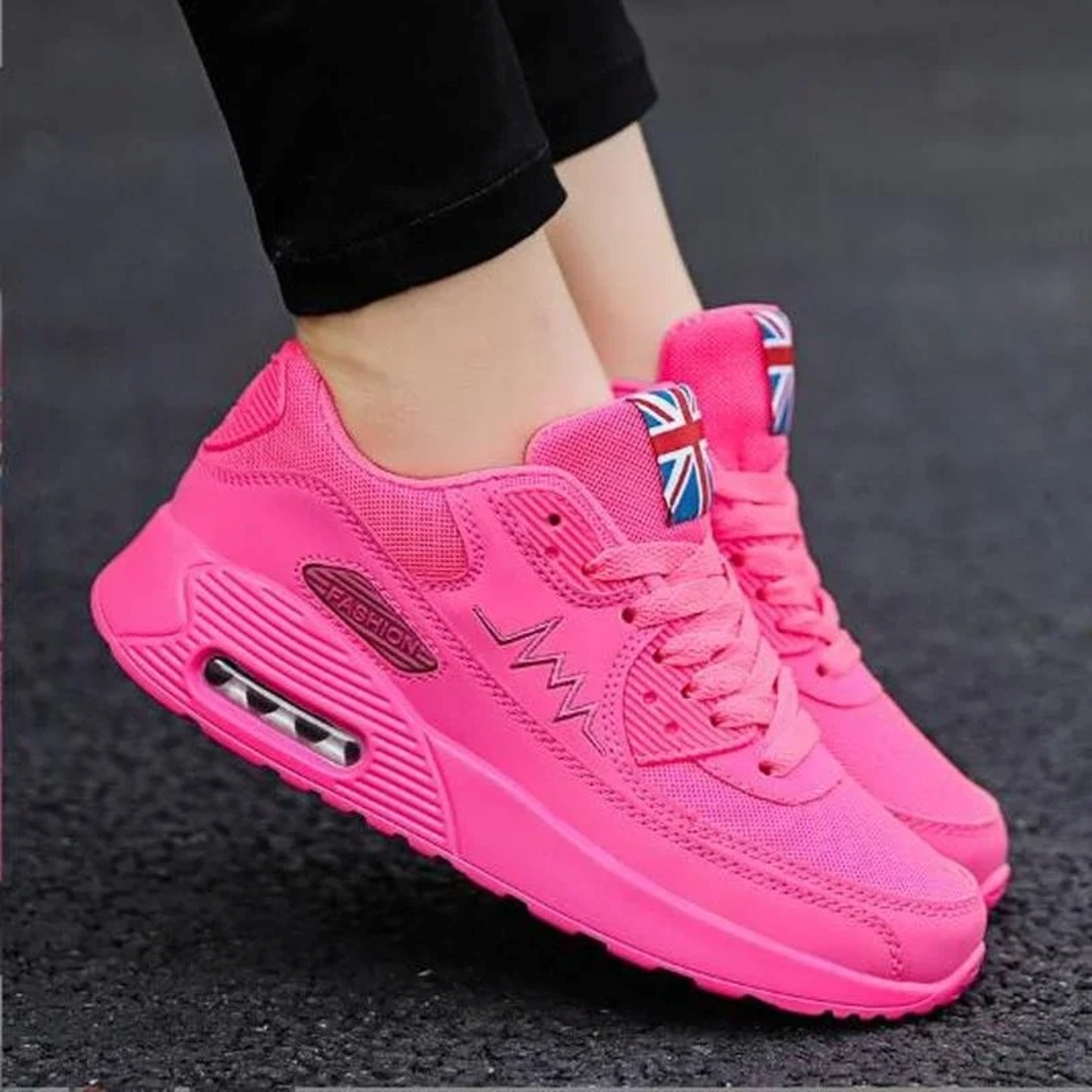 Sport stijl veter omhoog holle print orthopedische dames sneakers