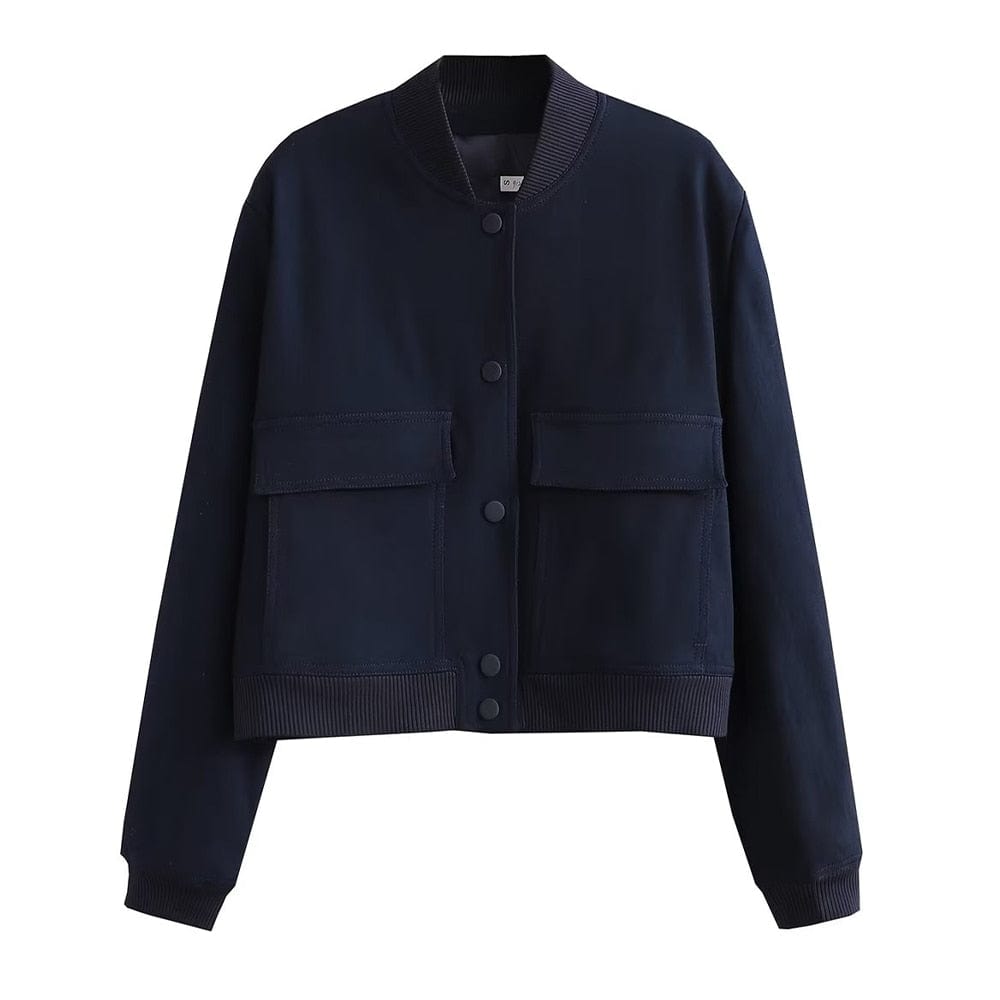 Trendy dames bomberjack – Stijlvolle korte jas met zakken
