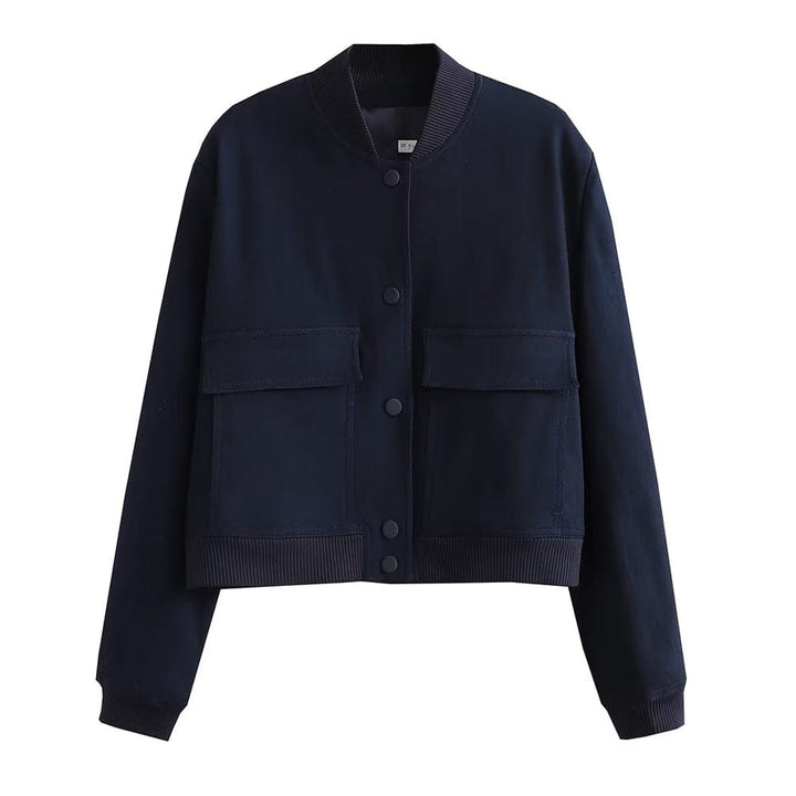 Trendy dames bomberjack – Stijlvolle korte jas met zakken