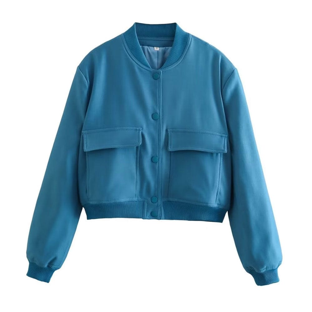 Trendy dames bomberjack – Stijlvolle korte jas met zakken