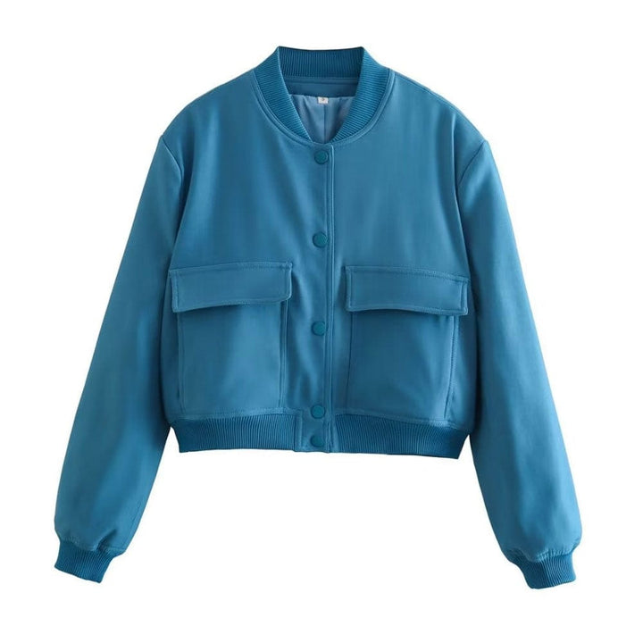 Trendy dames bomberjack – Stijlvolle korte jas met zakken