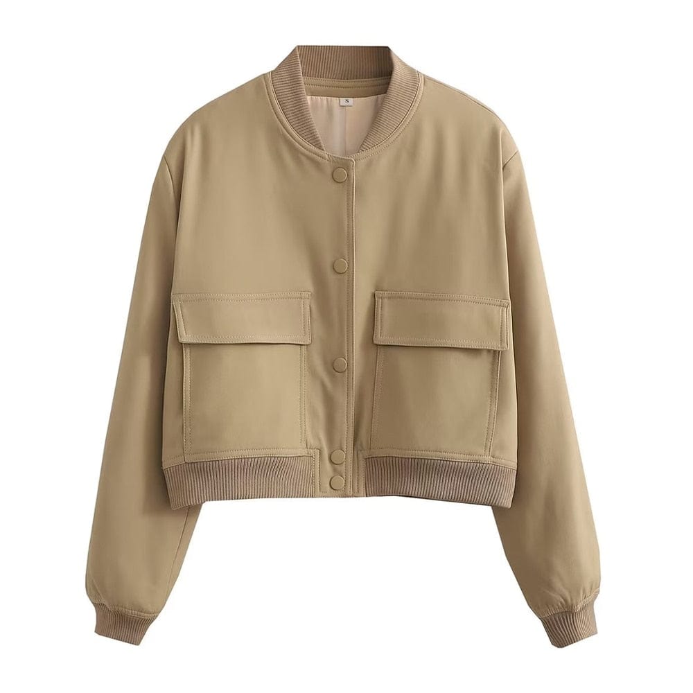 Trendy dames bomberjack – Stijlvolle korte jas met zakken