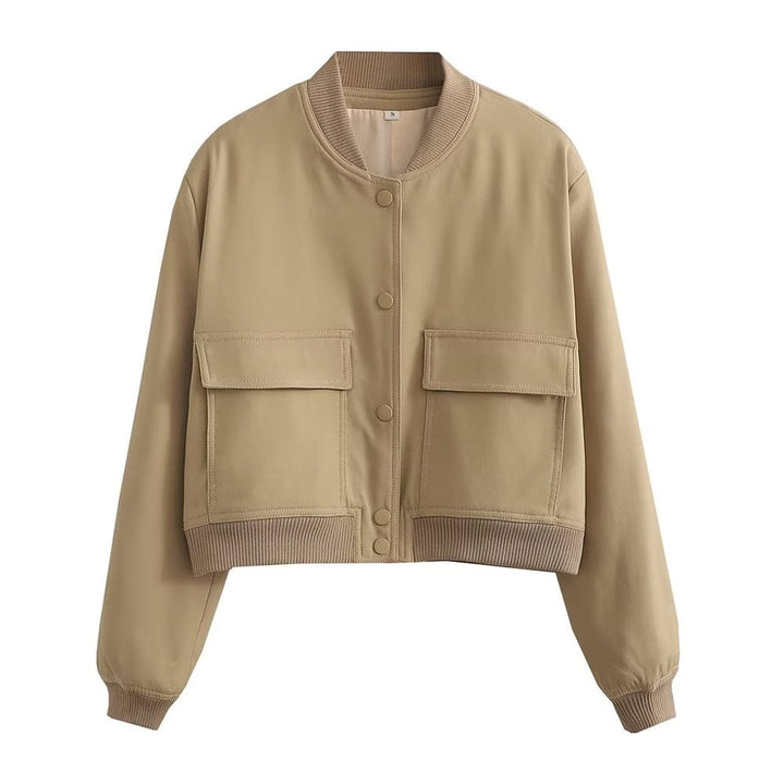 Trendy dames bomberjack – Stijlvolle korte jas met zakken
