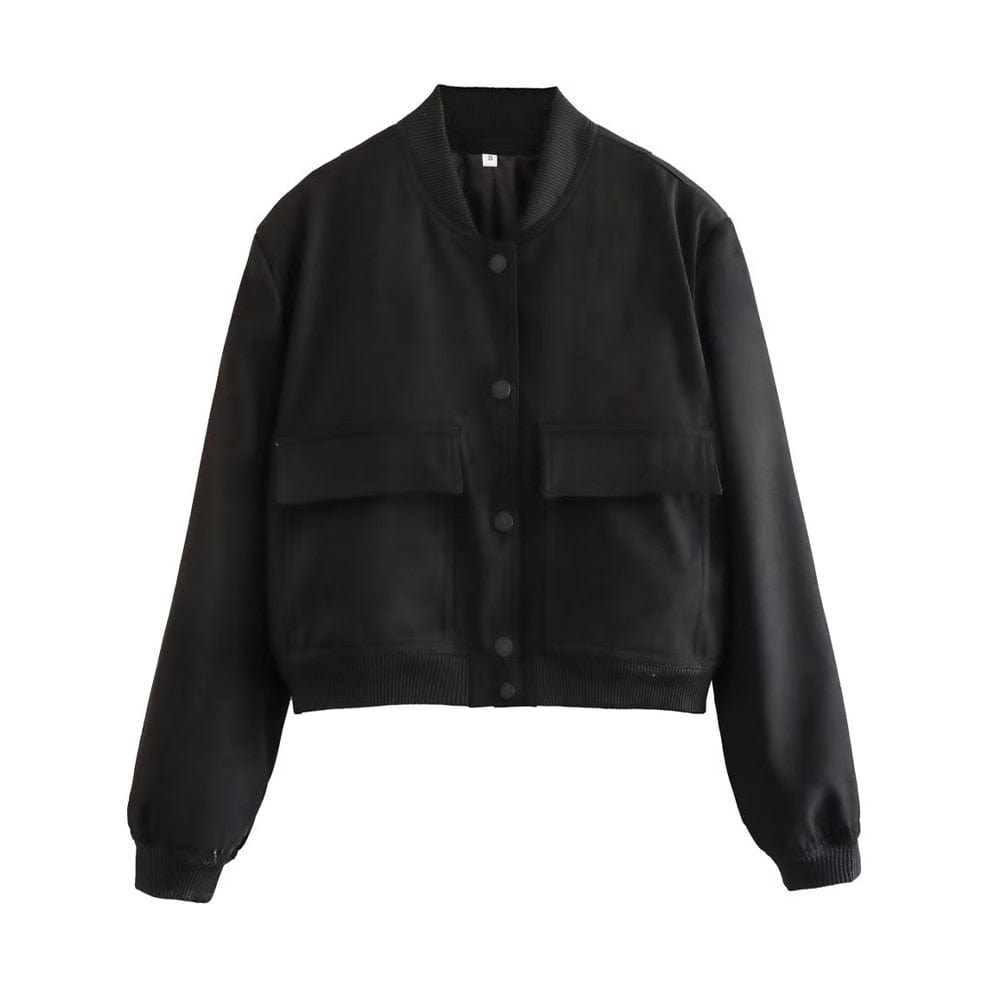 Trendy dames bomberjack – Stijlvolle korte jas met zakken