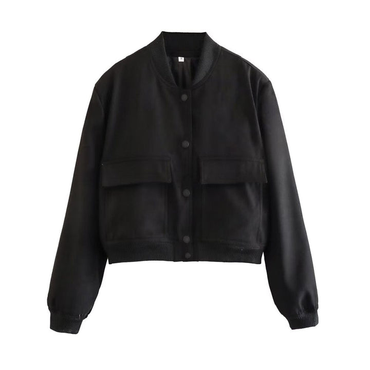 Trendy dames bomberjack – Stijlvolle korte jas met zakken