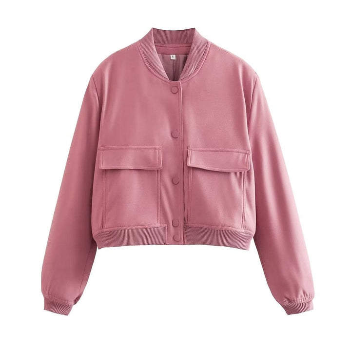 Trendy dames bomberjack – Stijlvolle korte jas met zakken