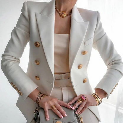 Vintage mode dames blazer met dubbele rij knopen