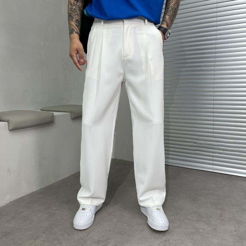 Willem | Wijde pijpen broek met plooien en comfortabel materiaal