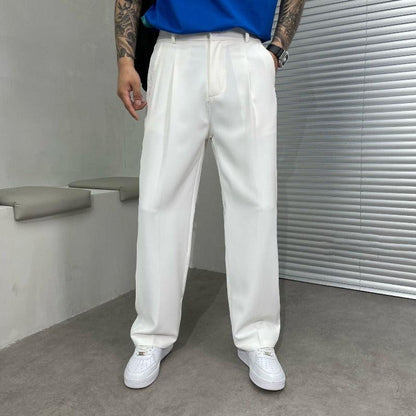 Willem | Wijde pijpen broek met plooien en comfortabel materiaal
