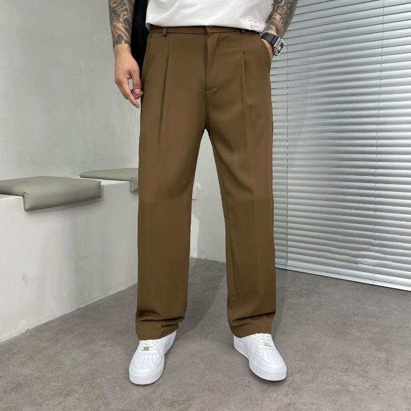 Willem | Wijde pijpen broek met plooien en comfortabel materiaal