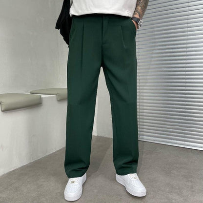 Willem | Wijde pijpen broek met plooien en comfortabel materiaal