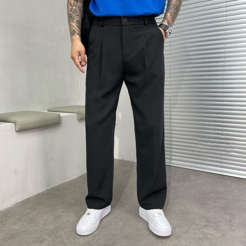 Willem | Wijde pijpen broek met plooien en comfortabel materiaal
