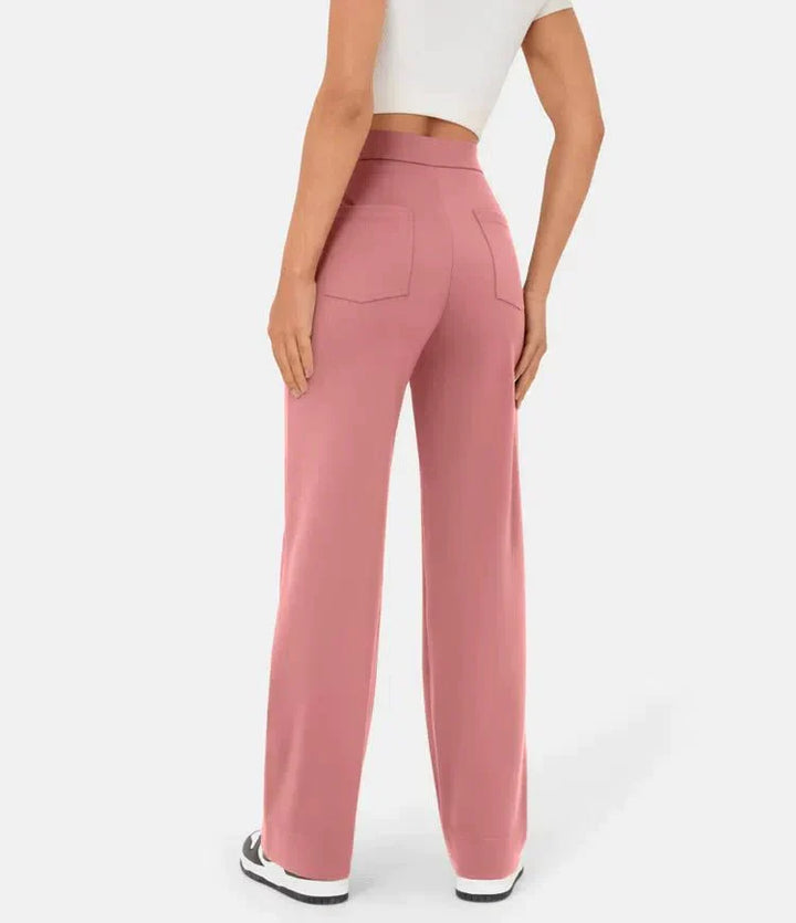 Claudine - High-waisted elastische casual broek