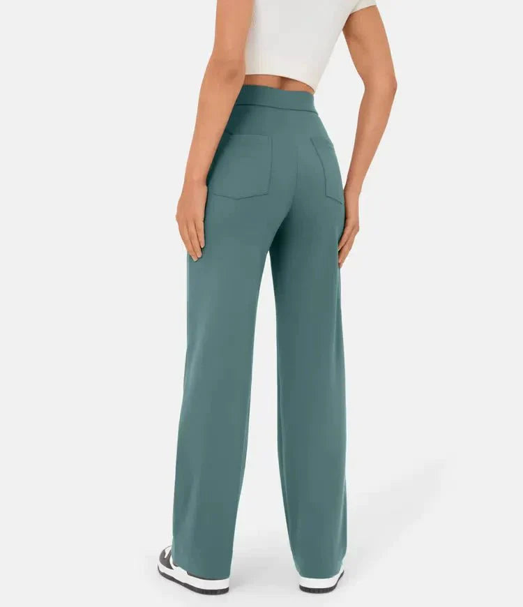 Claudine - High-waisted elastische casual broek