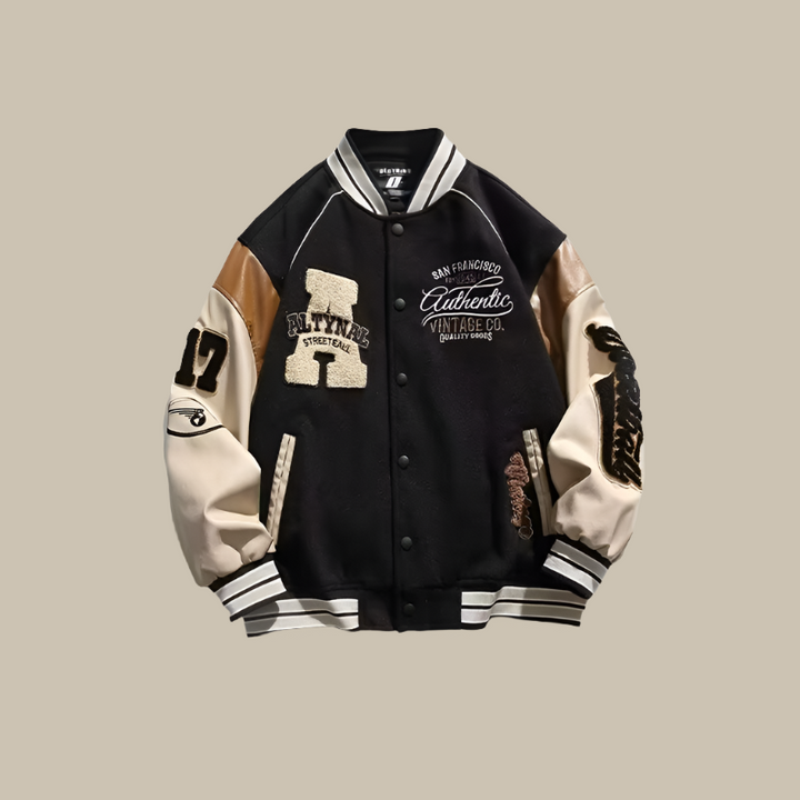 Zita - Trendy oversized vintage baseballjack, ideaal voor een casual en modieuze uitstraling