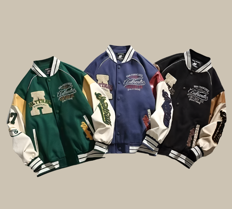 Zita - Trendy oversized vintage baseballjack, ideaal voor een casual en modieuze uitstraling